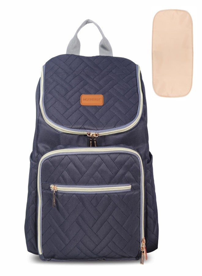 Motherly Diaper Quilted Diaper Bag for Mothers for Travel with Changing Mat - Spacious Diaper Bags for Mom | Baby Bag with Multi-Pocket Design | Maternity Bags for Mother and Baby (Navy Blue) - Image 1